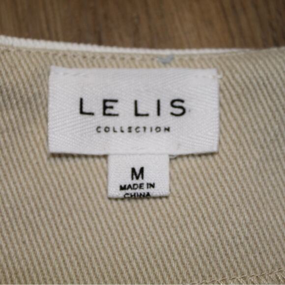 Le Lis Colorblock Mini Skirt Blue Beige Cream Slit Detail Women’s Size M - Picture 4 of 6